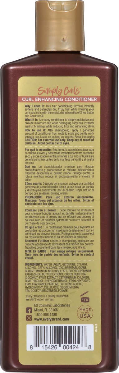 slide 8 of 9, Every Strand Simply Curls Curl Enhancing Shea & Coconut Oil Extracts Conditioner 13.5 fl oz, 13.50 fl oz