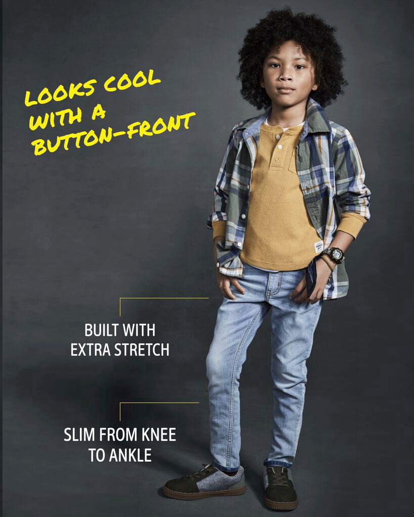 slide 2 of 5, Oshkosh Kid Faded Light Wash Skinny-Leg Jeans Sun Faded Light wash 7R, 1 ct