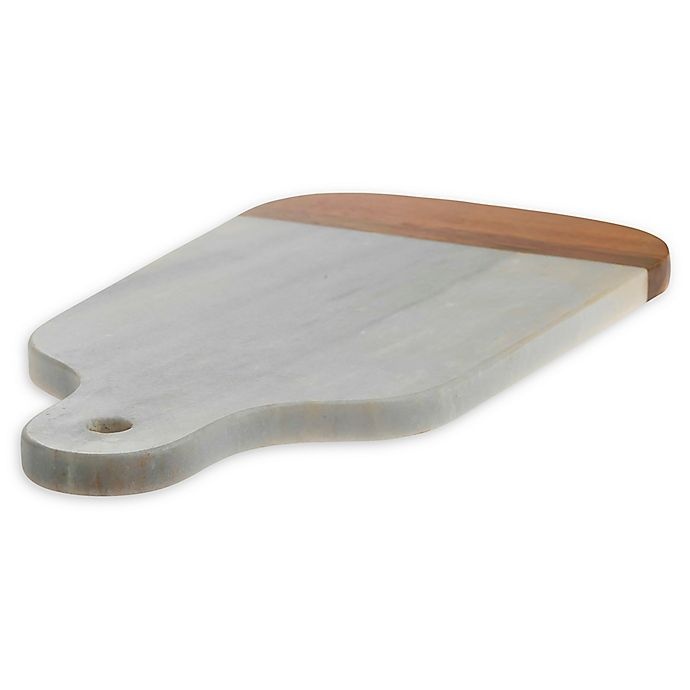 slide 1 of 2, Denmark Artisanal Rectangular Cutting Board - Marble/Wood with Handle, 14 in