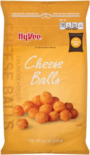 slide 1 of 1, Hy-vee Cheese Balls, 9.5 oz