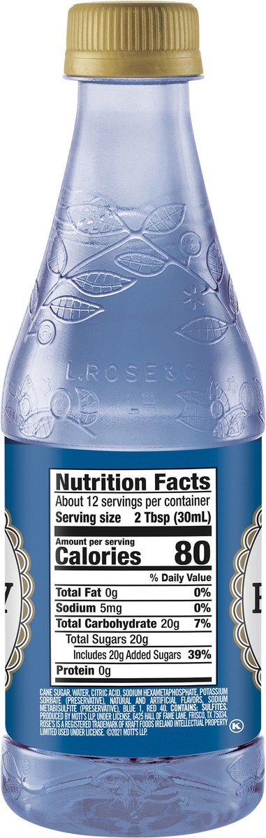 slide 3 of 7, Rose's Roses Blubry Syrup - 12 oz, 12 oz