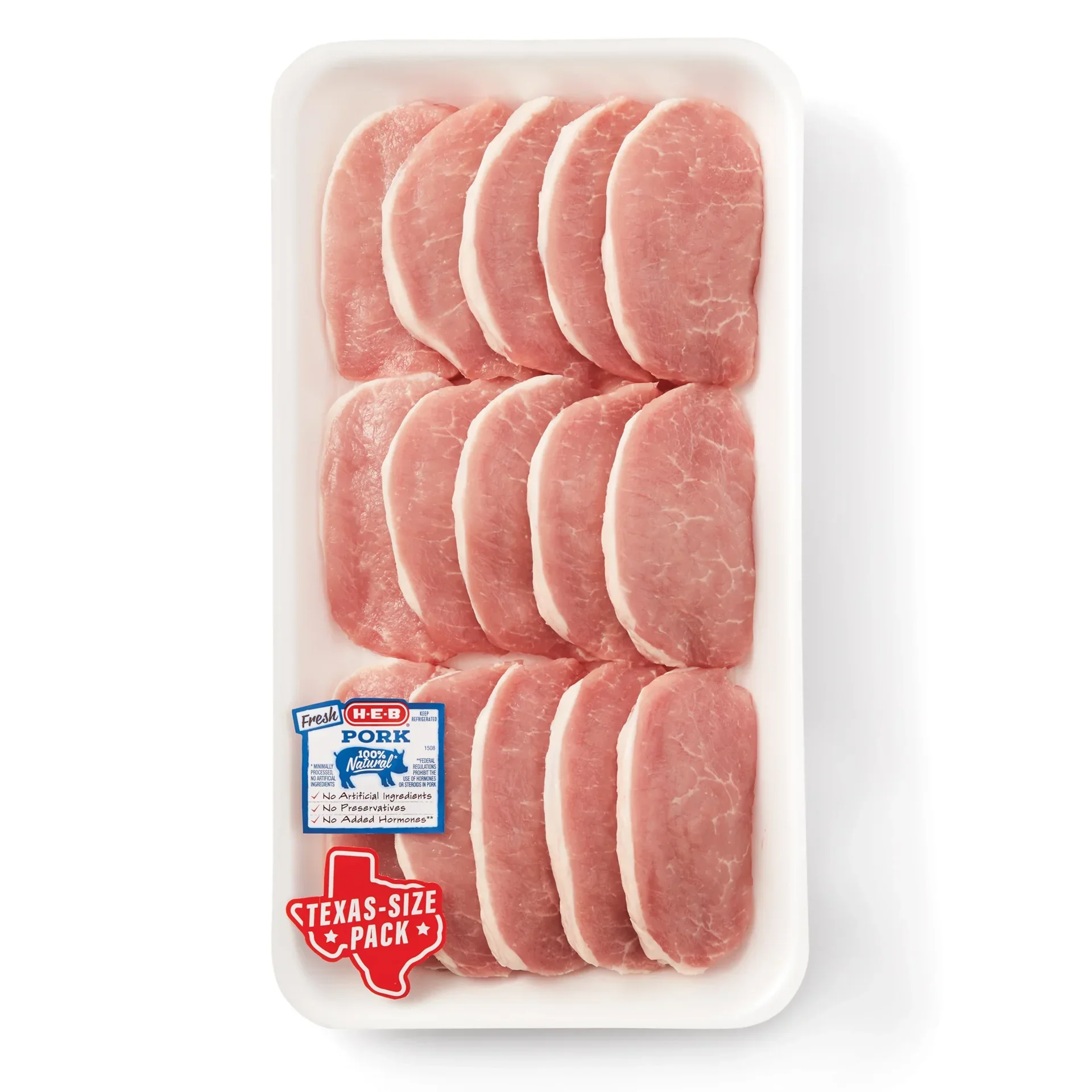 slide 1 of 1, H-E-B Boneless Center Loin Pork Chops - Texas-Size Pack, per lb