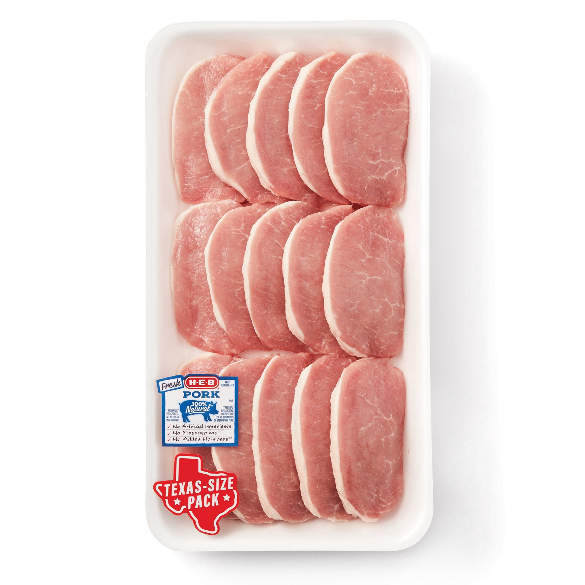 slide 1 of 1, H-E-B Pork Center Loin Chops Boneless, Club Pack, per lb