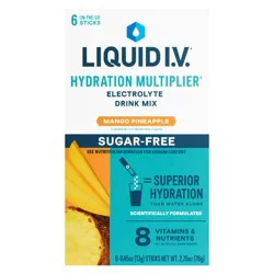 Liquid I.V. Hydration Multiplier Sugar-Free Mango Pineapple Electrolyte Drink Mix 6 - 0.45 oz Sticks