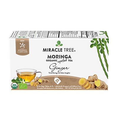 slide 1 of 1, Miracle Tree Organic Moringa Ginger Tea Bags, 25 ct