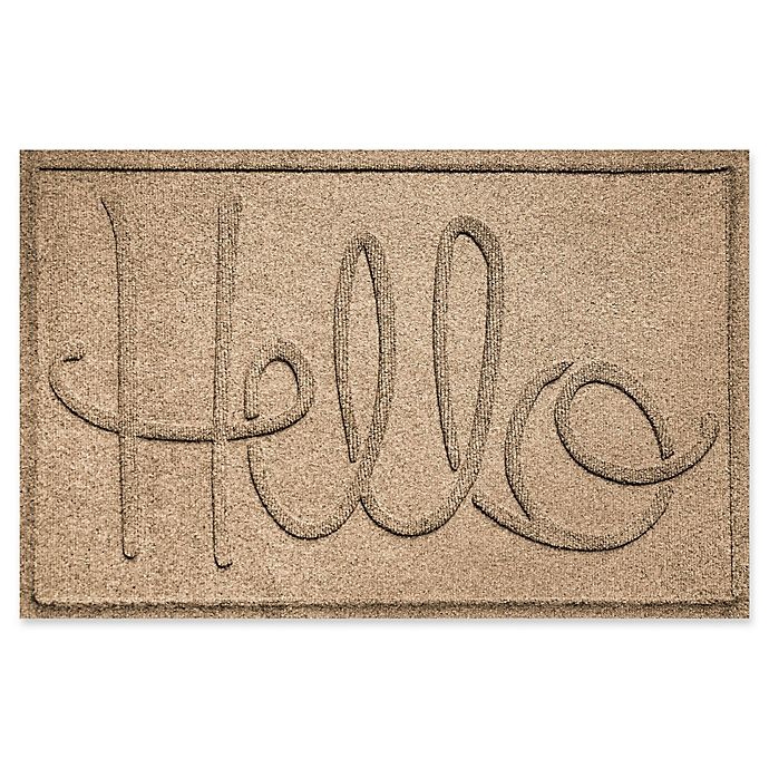 slide 1 of 1, Weather Guard Hello'' Door Mat - Camel'', 24 in x 36 in