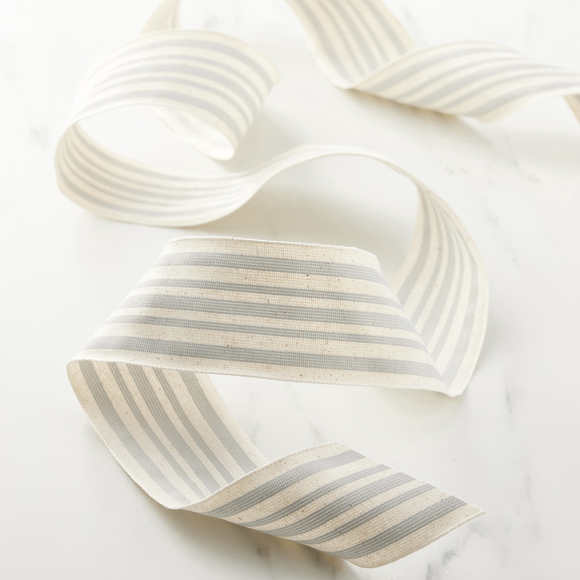 slide 3 of 4, 2.5" X 25ft. Stripe Faux Cotton Wired Ribbon By Celebrate It, 2.5 in x 25 ft