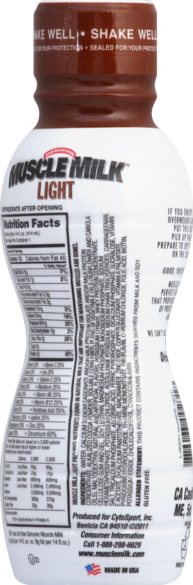 slide 5 of 5, Muscle Milk Protein Nutrition Shake 14 oz, 14 oz