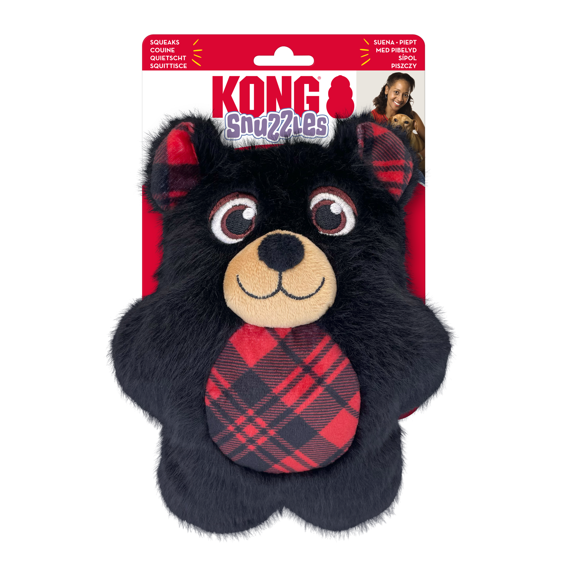 slide 2 of 3, KONG Holiday Snuzzles Bear Black Md, 1 ct