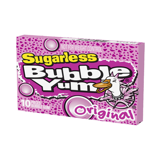 slide 1 of 1, Bubble Yum Original Sugarless Bubble Gum, 10 ct