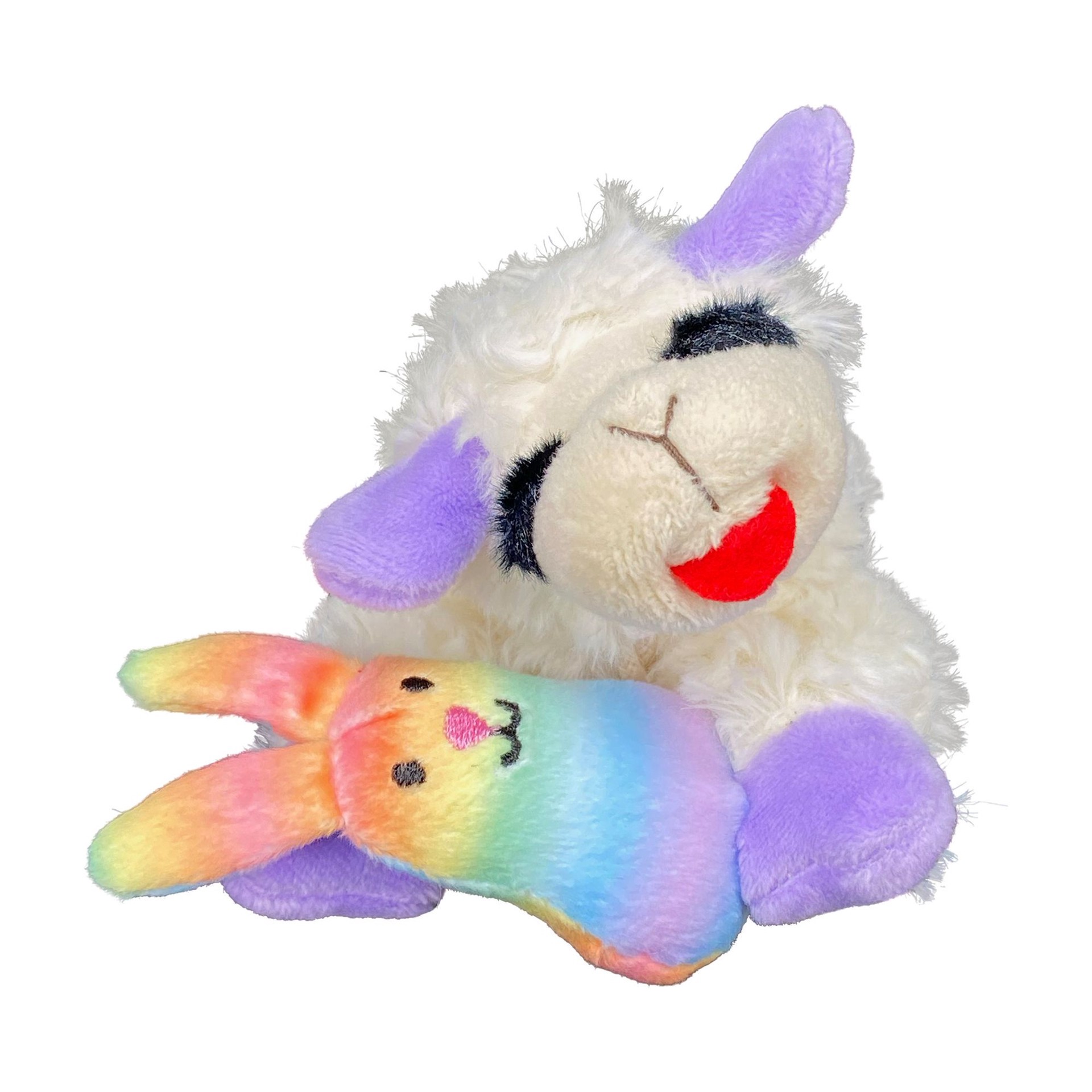 slide 1 of 1, Multipet Spring Pastel Ombre Striped Bunny Lamb Chop Dog Toy, 1 ct