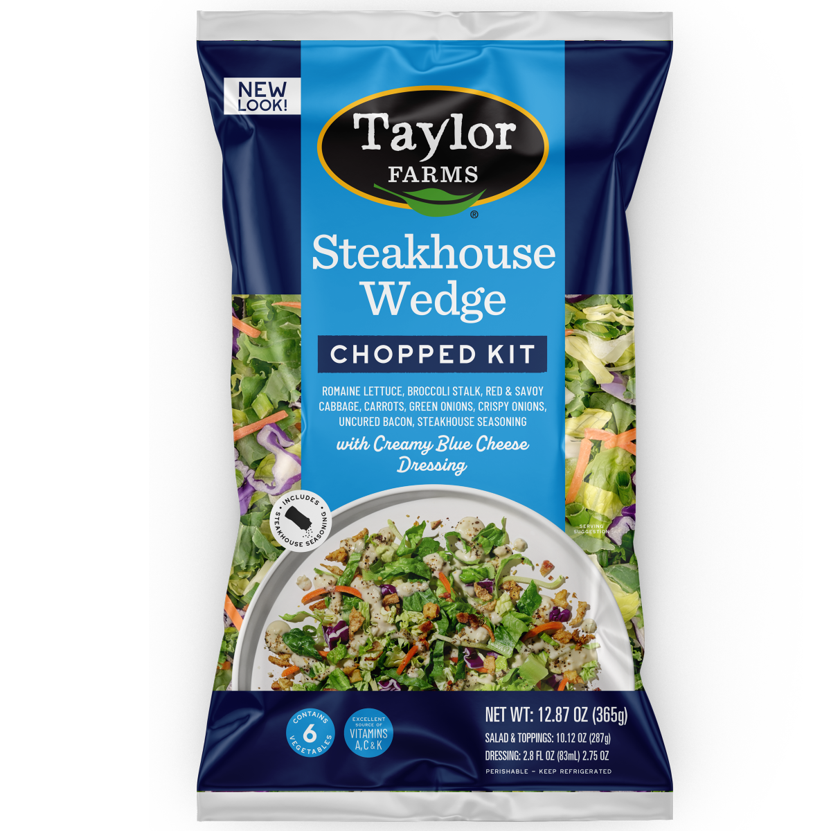 slide 1 of 1, Taylor Farms Steakhouse Wedge Chopped Kit, 12.87 oz, 1 ct