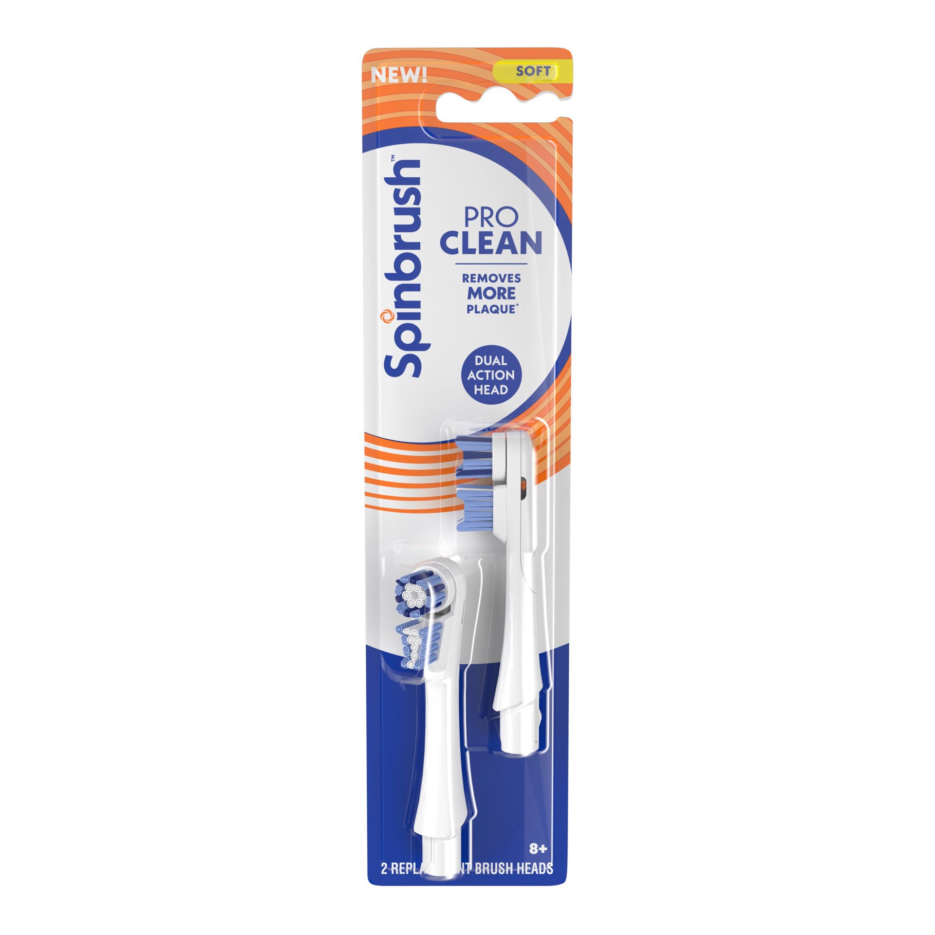 slide 1 of 1, Spinbrush Pro Clean Soft Refill Head 2 Count, 2 ct