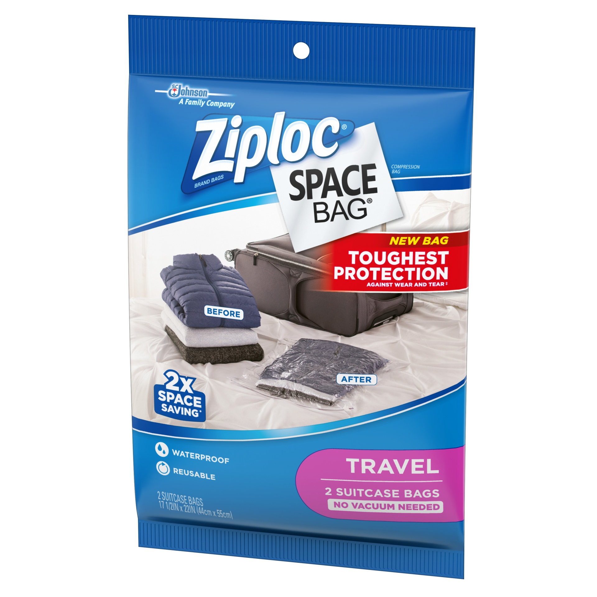 slide 5 of 6, Ziploc Space Bag Travel Bag, 2 ct