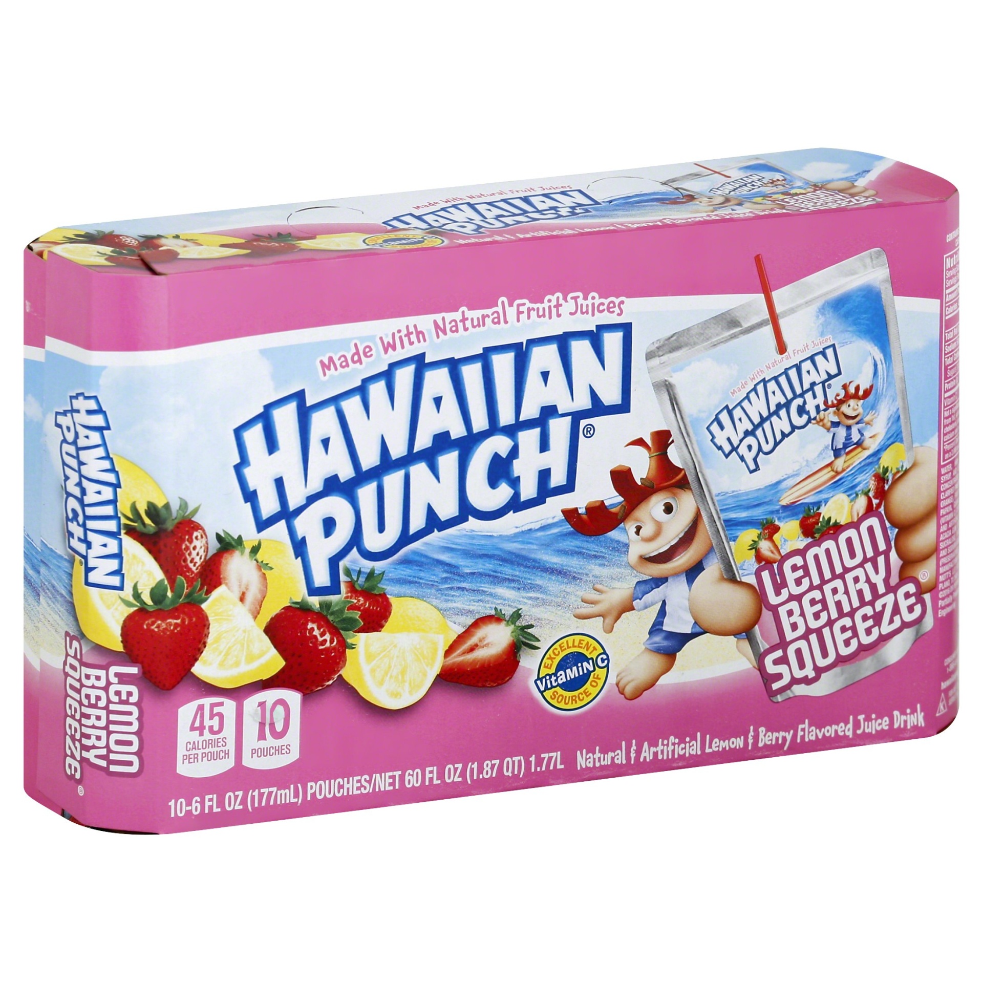 slide 1 of 1, Hawaiian Punch Lemon Berry Squeeze Juice Drink, 10 ct; 6 fl oz