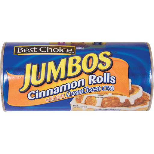 slide 1 of 1, Best Choice Jumbos Cinnamon Rolls with Real Cream Cheese Icing, 17.5 oz