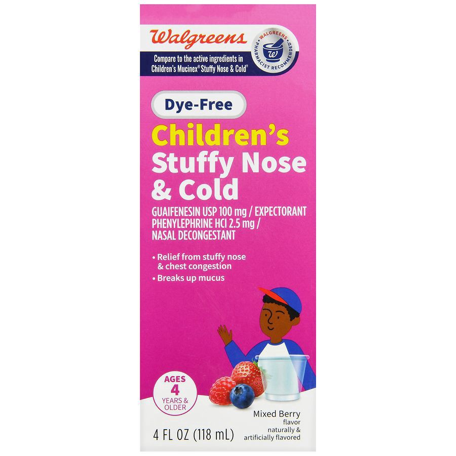 slide 4 of 5, Walgreens Children's Stuffy Nose & Cold Relief Berry, 4 oz