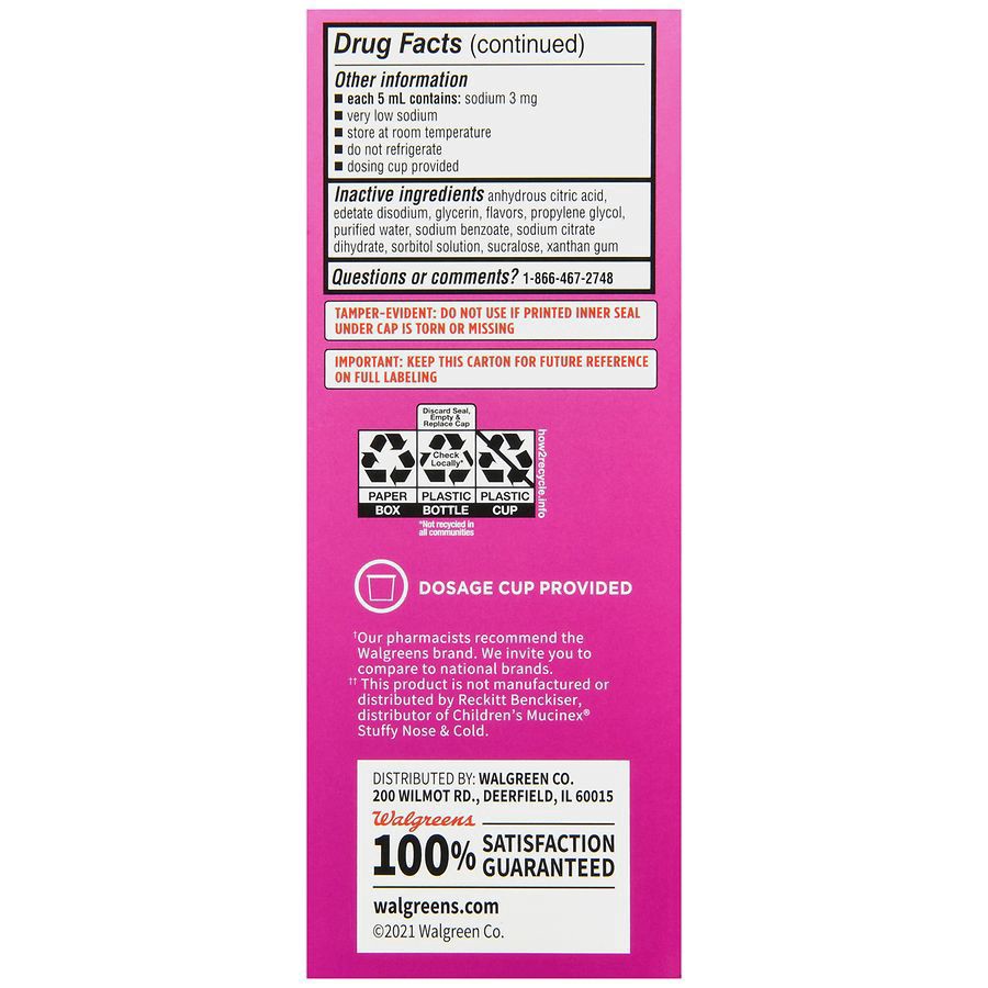 slide 2 of 5, Walgreens Children's Stuffy Nose & Cold Relief Berry, 4 oz