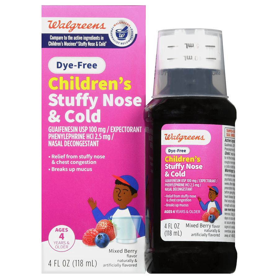 slide 1 of 5, Walgreens Children's Stuffy Nose & Cold Relief Berry, 4 oz