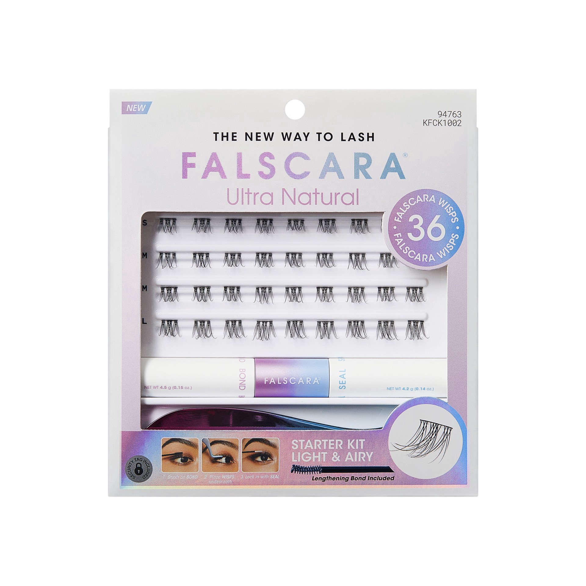 slide 1 of 1, KISS Falscara Ultra Natural Lashes Starter Kit - Light & Airy Wisps, 10-14mm Multipack, 1 ct