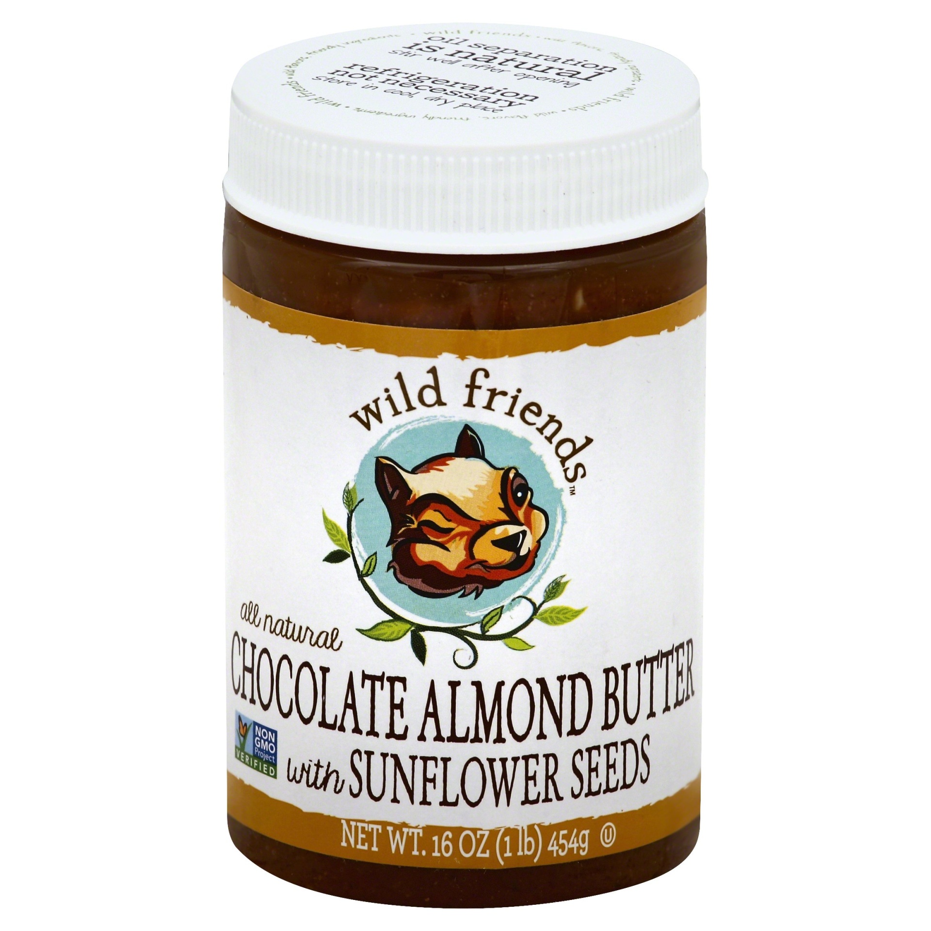 slide 1 of 2, Wild Friends Sunflower Chocolate Almond Butter, 16 oz