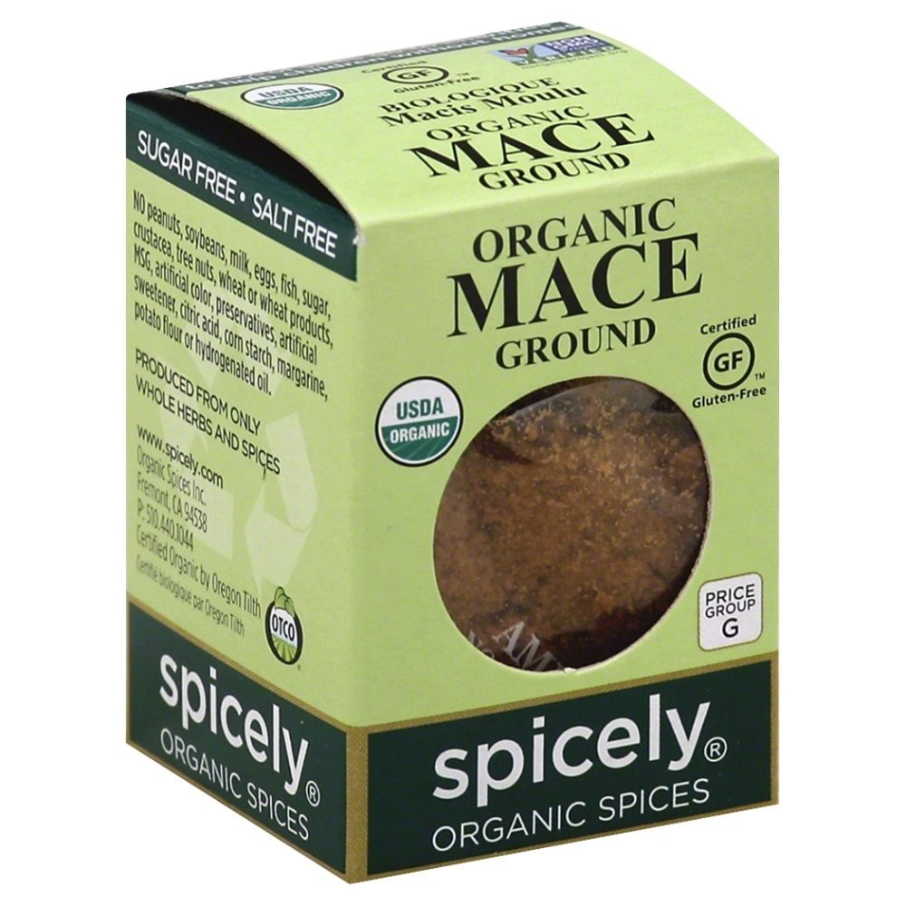 slide 1 of 1, Spicely Organic Spices Mace Ground Ecobox, 0.3 oz