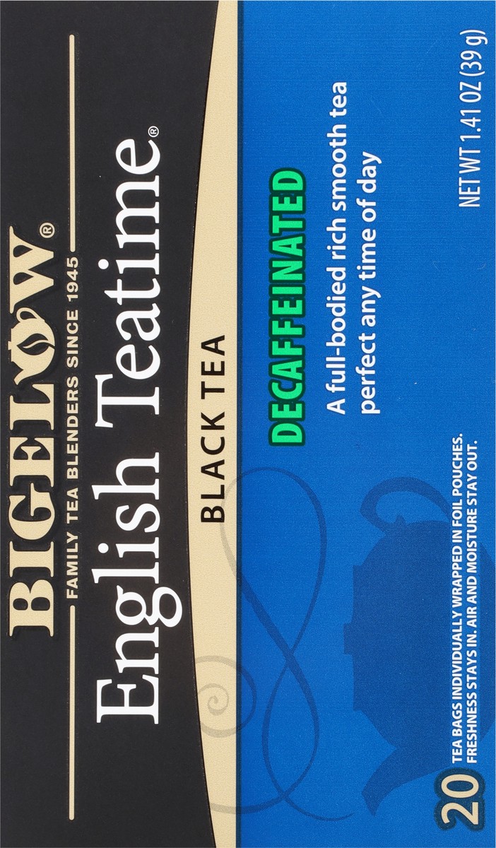 slide 6 of 9, Bigelow Decaffeinated English Teatime Black Tea 10 Tea Bags, 20 ct