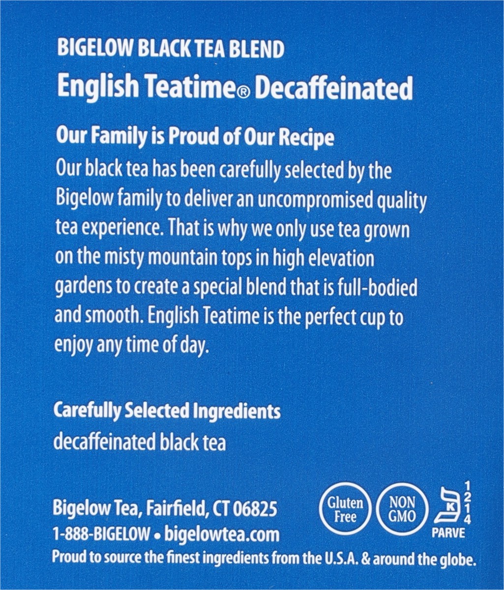 slide 8 of 9, Bigelow Decaffeinated English Teatime Black Tea 10 Tea Bags, 20 ct