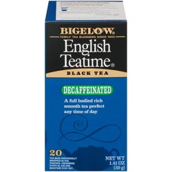 Bigelow English Teatime Black Tea Decaffeinated 20 individually wrapped tea bags
