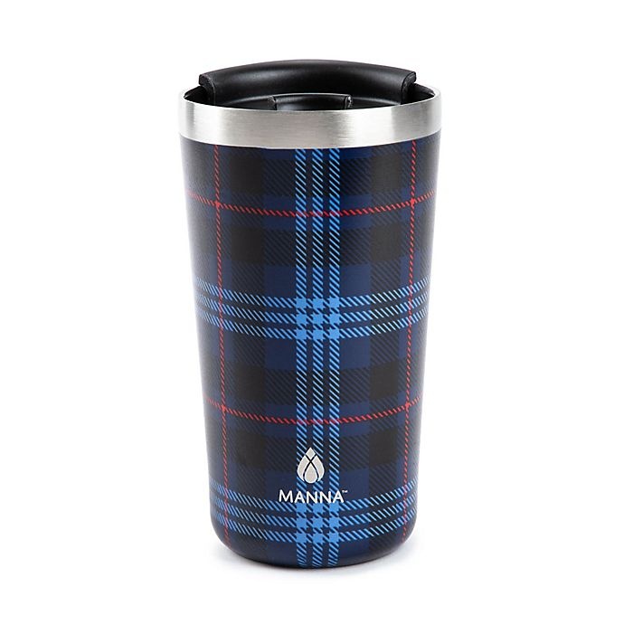 slide 1 of 1, Manna Ranger Pint Travel Mug - Blue Plaid, 18 oz