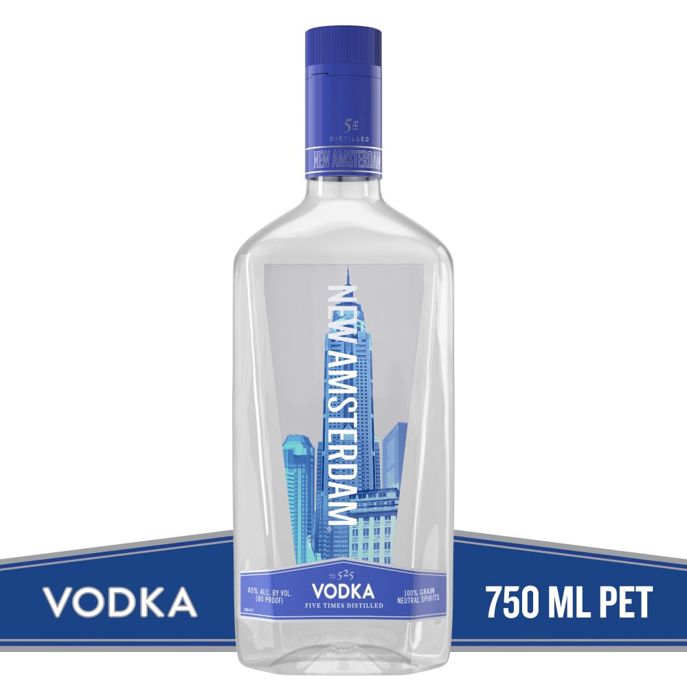 slide 1 of 3, New Amsterdam Vodka Plastic Bottle 750ml, 750 ml