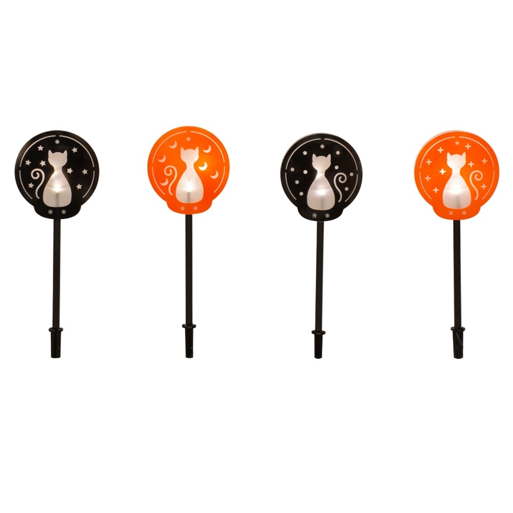 slide 1 of 1, Holiday Home Spookytown Cats Pathway Lights, 4 ct