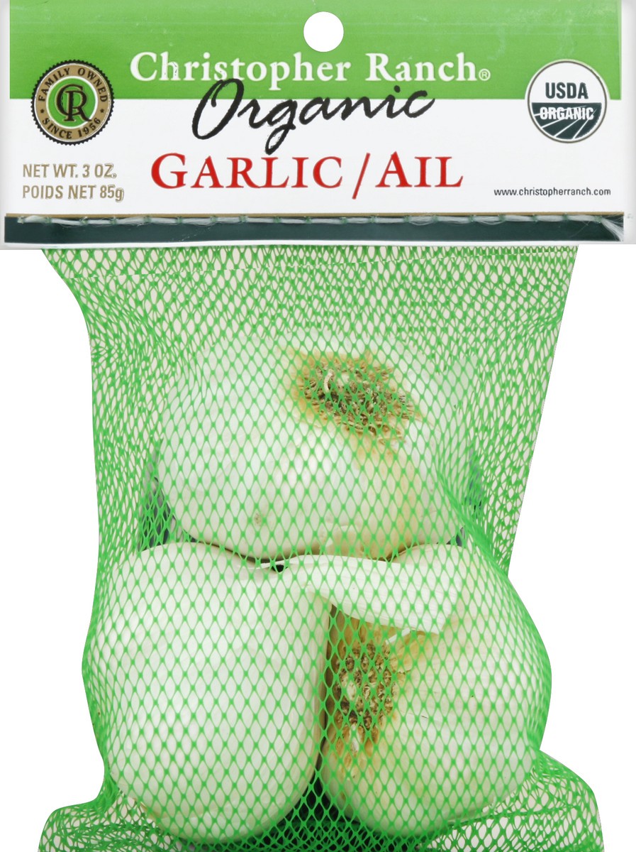 slide 1 of 4, Christopher Ranch Garlic, 3 oz, organic, 3 oz