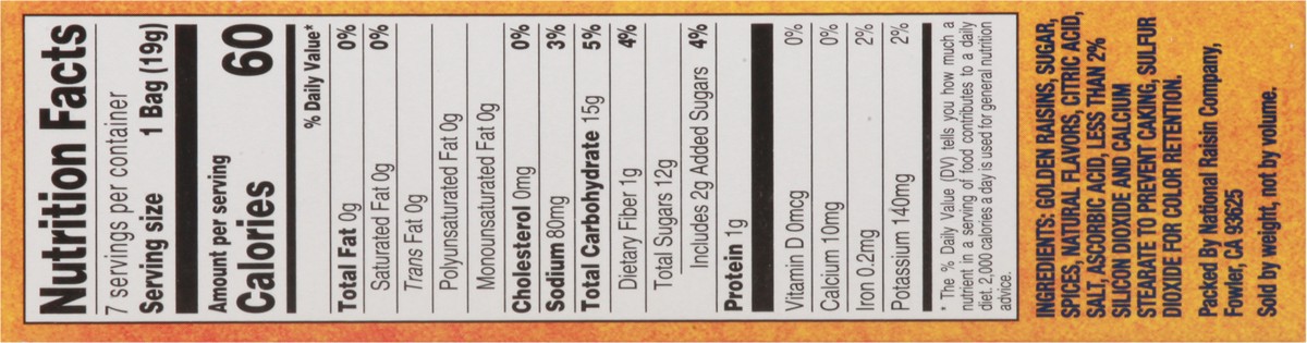 slide 9 of 10, Champion Raisels Fiesta Chili Limon Pineapple Golden Raisin 7 - 0.70 oz ea, 7 ct