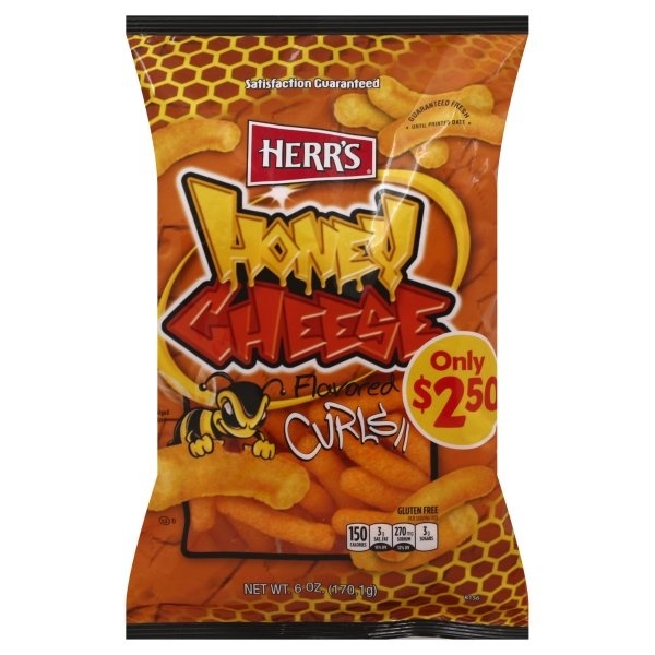 slide 1 of 1, Herr's Honey Cheese Curls, 6 oz