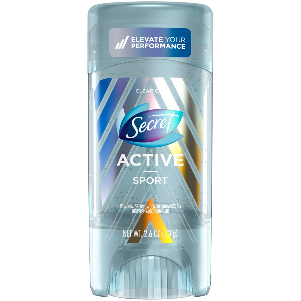 slide 1 of 3, Secret Active Sport Clear Gel Antiperspirant and Deodorant, 2.6 oz