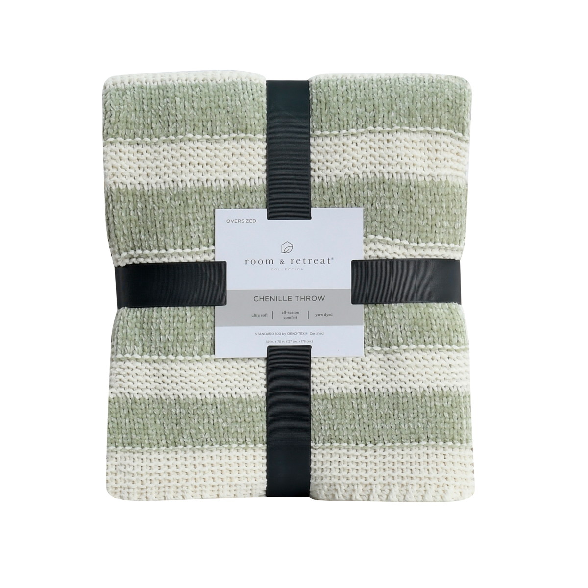 slide 1 of 9, Room & Retreat Chenille Stripe Throw 50 in x 70 in, 1 ct