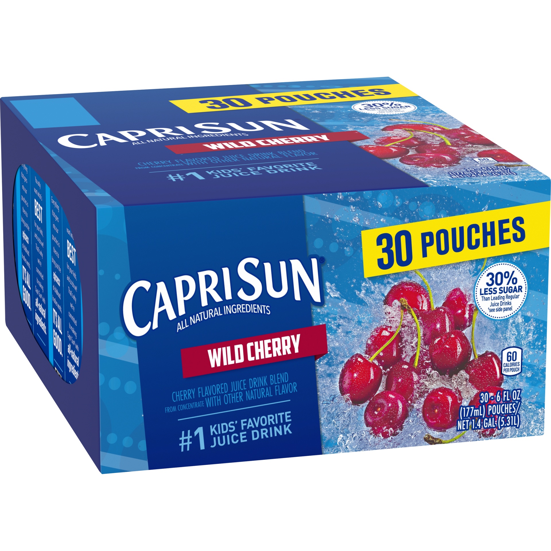 slide 4 of 8, Capri Sun Wild Cherry Naturally Flavored Juice Drink Blend, 30 ct; 6 fl oz