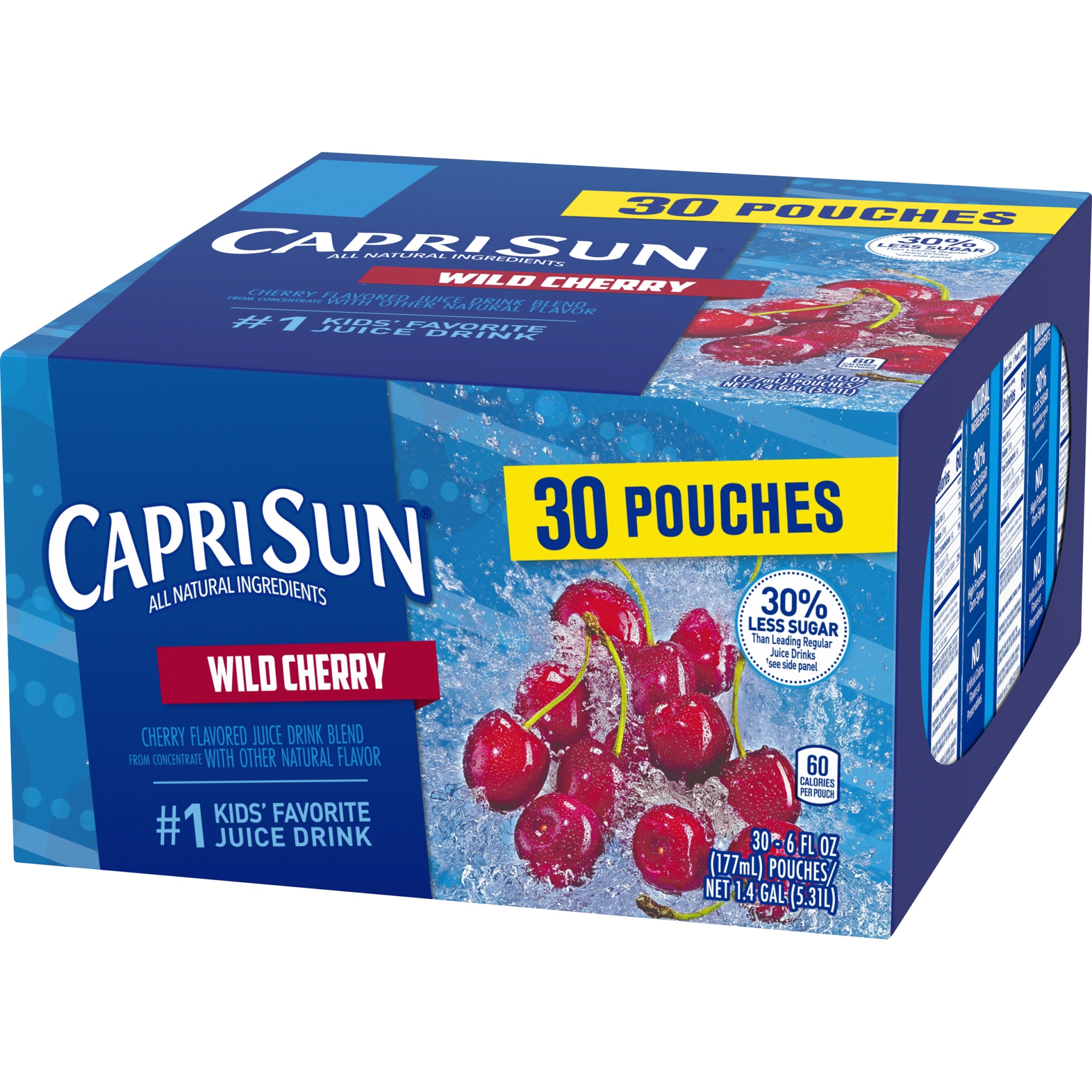 slide 5 of 8, Capri Sun Wild Cherry Naturally Flavored Juice Drink Blend, 30 ct; 6 fl oz