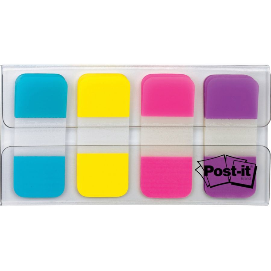 slide 3 of 3, Post-it Tabs Solid Aqua, Yellow, Pink & Violet, 4 pk; 40 ct