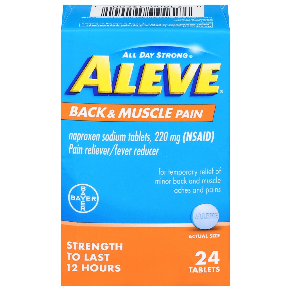 slide 1 of 11, Aleve Back & Muscle Pain Pain Reliver/Fever Reducer 24 Tablets, 24 ct