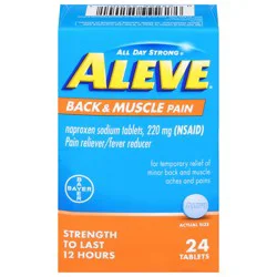 Aleve Back & Muscle Pain Pain Reliver/Fever Reducer 24 Tablets