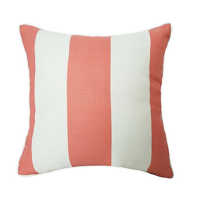 slide 1 of 1, One Kings Lane Open House Cabana Stripe Indoor/Outdoor Square Throw Pillow - Coral, 1 ct