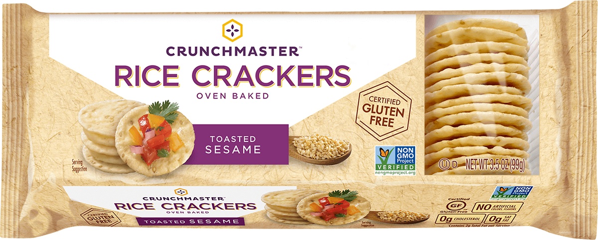 slide 6 of 7, Crunchmaster Toasted Sesame Rice Crackers, 3.5 oz