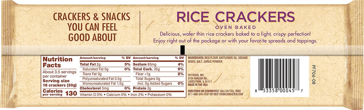 slide 7 of 7, Crunchmaster Toasted Sesame Rice Crackers, 3.5 oz