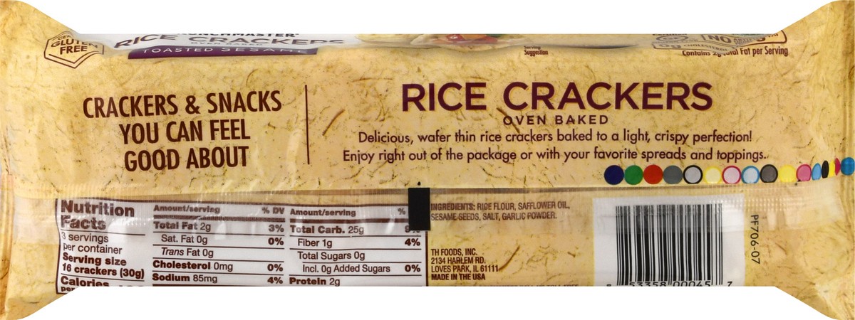slide 10 of 10, Crunchmaster Oven Baked Toasted Sesame Rice Crackers 3.5 oz, 3.5 oz