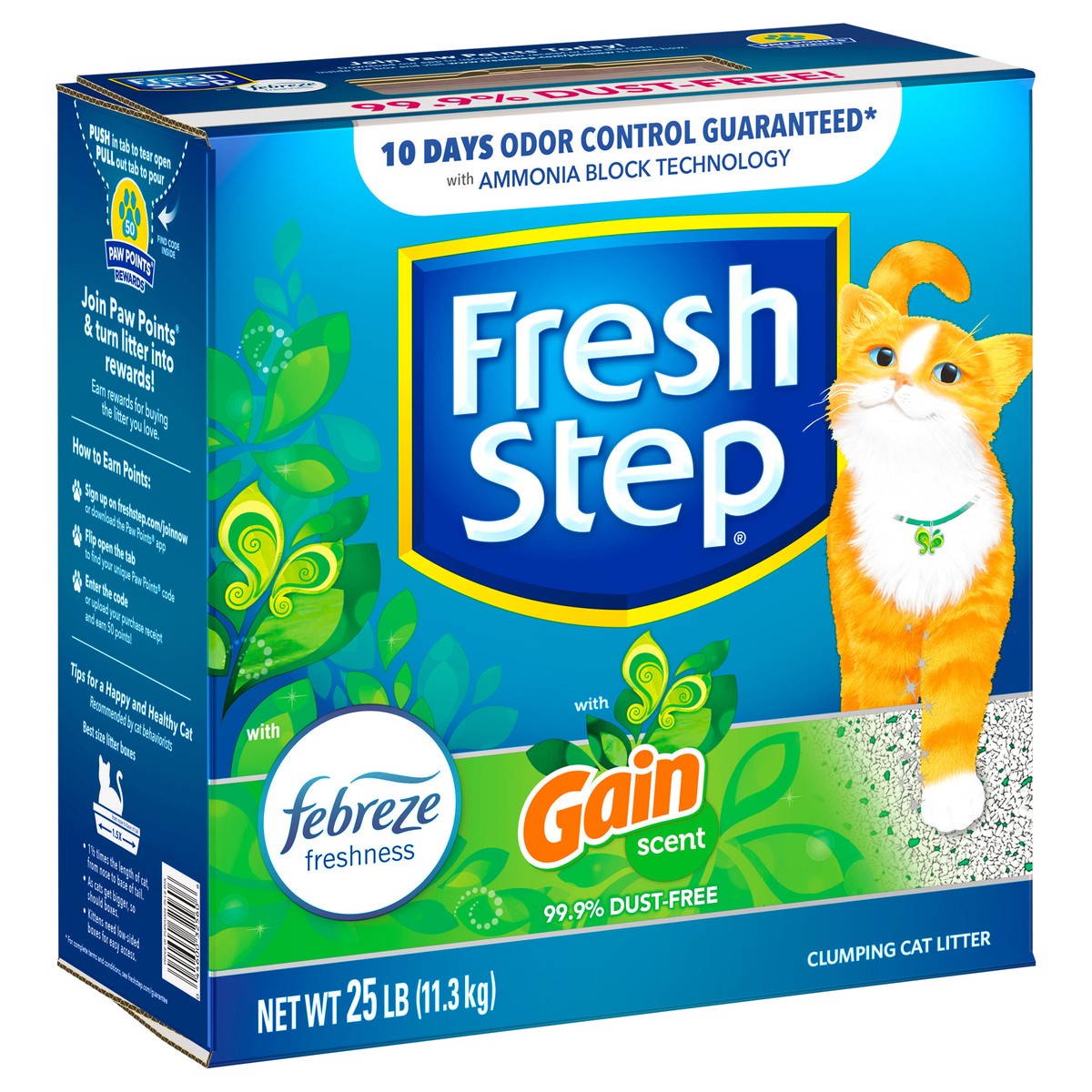 slide 7 of 9, Fresh Step Febreze With Refreshing Gain Scent Clumping Cat Litter, 25 lb