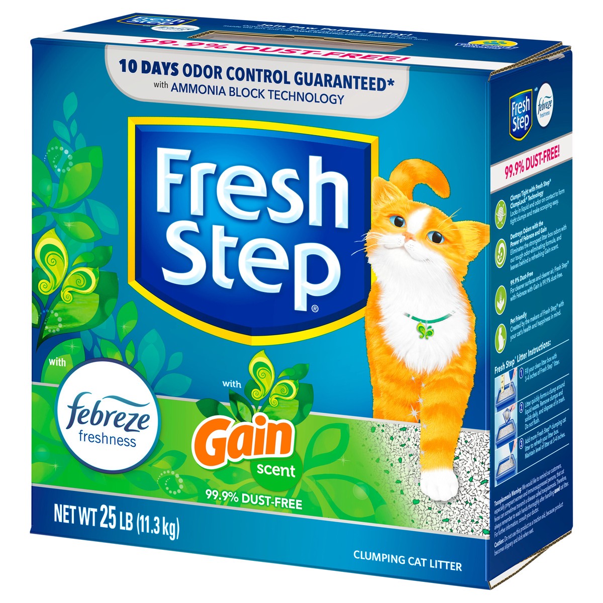slide 6 of 9, Fresh Step Febreze With Refreshing Gain Scent Clumping Cat Litter, 25 lb