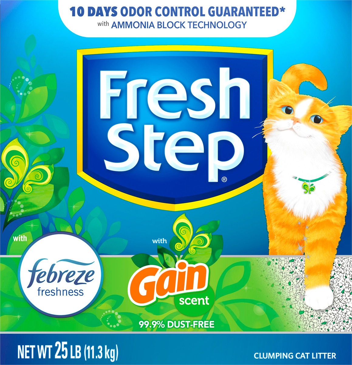 slide 4 of 9, Fresh Step Febreze With Refreshing Gain Scent Clumping Cat Litter, 25 lb