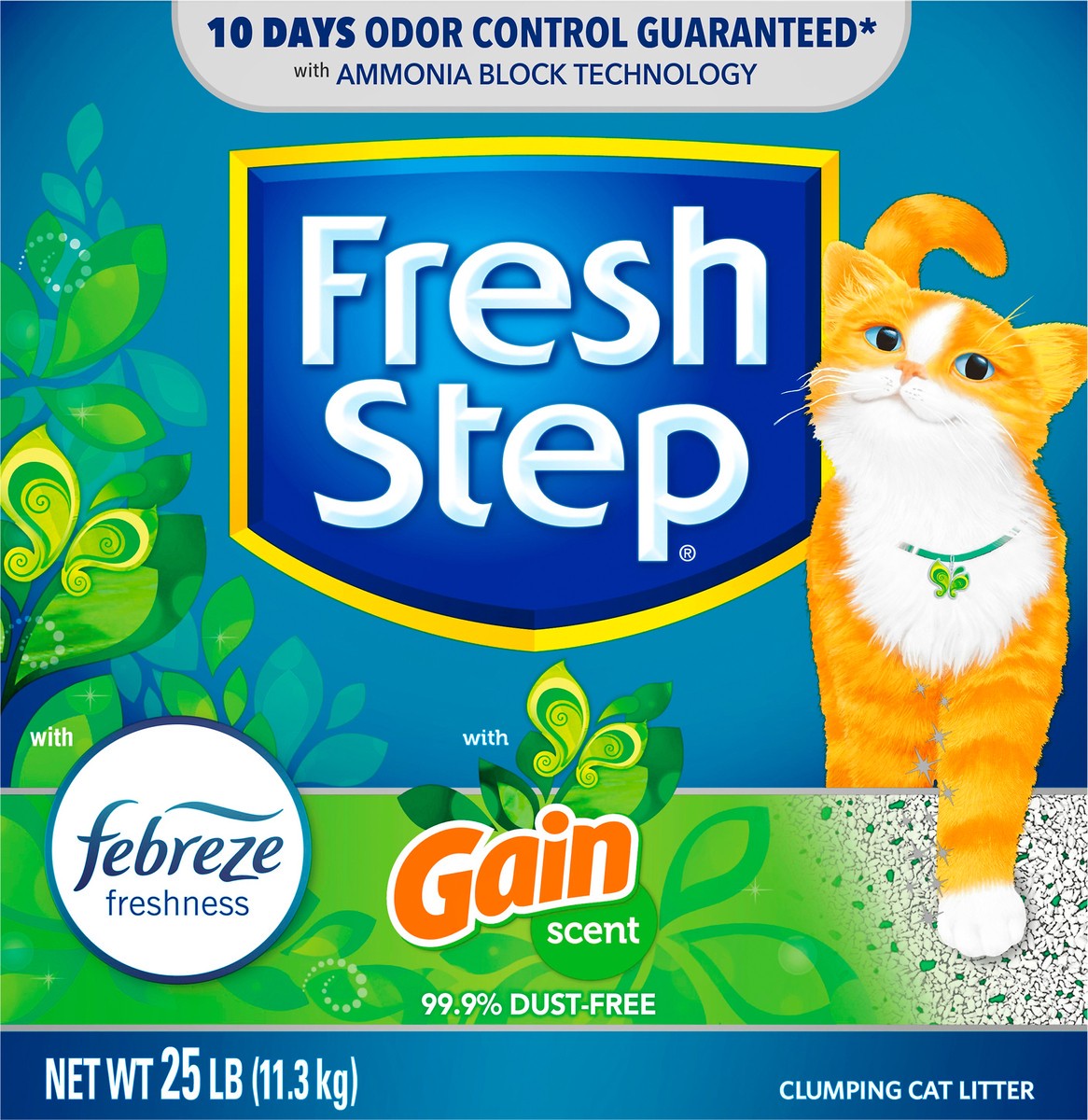 slide 5 of 9, Fresh Step Febreze With Refreshing Gain Scent Clumping Cat Litter, 25 lb